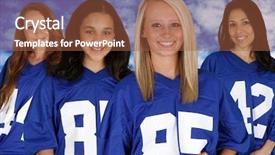  Presentation with football tailgate - Beautiful presentation theme featuring football fans tailgating backdrop and a red colored foreground