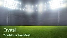  Presentation with stadium - Amazing presentation having football field - stadium with fans the night backdrop and a tawny brown colored foreground