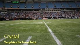  Presentation with football field - Audience pleasing theme consisting of football-field-and-stands backdrop and a tawny brown colored foreground