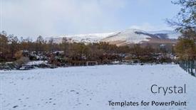  Presentation with football field - Presentation theme having football-field-covered-in-snow background and a light blue colored foreground
