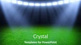  Presentation with stadium - PPT theme enhanced with football field goal - soccer stadium with the bright background and a  colored foreground