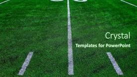  Presentation with football competition - Audience pleasing presentation consisting of football-field-green-grass-white backdrop and a forest green colored foreground