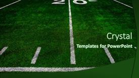  Presentation with football field - Presentation theme consisting of football-field-green-grass-white background and a forest green colored foreground