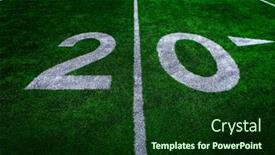  Presentation with football competition - Colorful PPT theme enhanced with football-field-green-grass-white backdrop and a forest green colored foreground