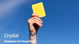  Presentation with football referee - Presentation with football field showing yellow background and a teal colored foreground