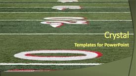  Presentation with football field - Audience pleasing PPT theme consisting of football field view with natural backdrop and a tawny brown colored foreground