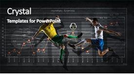  Presentation with statistics - Colorful theme enhanced with football game statistics mixed media backdrop and a dark gray colored foreground