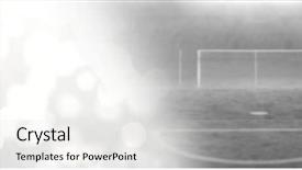  Presentation with football goal post - Slides having football goal pitch with transition background and a  colored foreground