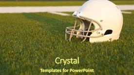  Presentation with american football and helmet on field - Amazing PPT theme having old fence made of wood near a paved walking path with trees backdrop and a tawny brown colored foreground.