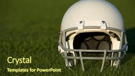  Presentation with football field - Theme enhanced with adult man face covered paper background and a seafoam green colored foreground