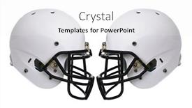  Presentation with football - Slide set having football-helmets-two-white-football background and a white colored foreground