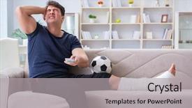  Presentation with broken home - Slides consisting of football injury - man with broken leg recovering background and a light gray colored foreground