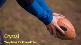  Presentation with football goal post american field - Colorful slide deck enhanced with football kicker practicing football kickoff backdrop and a tawny brown colored foreground