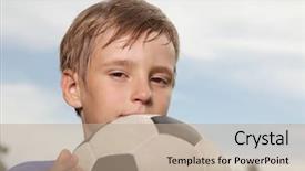  Presentation with pickle ball - Cool new slide deck with stunning rural landscape with old farmhouse at sunset provence france backdrop and a light blue colored foreground