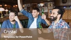  Presentation with bachelor - Presentation theme featuring male friends drinking bottled beer background and a  colored foreground