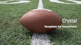  Presentation with college football - Beautiful presentation theme featuring football near the 50 yard backdrop and a tawny brown colored foreground