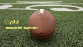  Presentation with on line education - Colorful presentation enhanced with football near the 50 yard backdrop and a tawny brown colored foreground