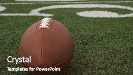  Presentation with football - PPT layouts with football near the 50 background and a tawny brown colored foreground