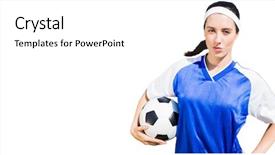  Presentation with football - Theme enhanced with football on a white backgorund background and a  colored foreground