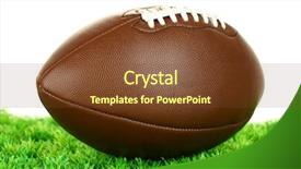 Presentation with football field - Beautiful PPT theme featuring football on field on white backdrop and a tawny brown colored foreground