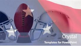  Presentation with american football - Slides featuring football on tee by sports background and a ocean colored foreground