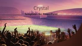  Presentation with football stadium - Slide set enhanced with football-or-soccer-fans background and a coral colored foreground