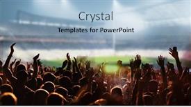  Presentation with soccer fans - PPT layouts with football-or-soccer-fans background and a light blue colored foreground