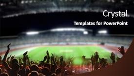  Presentation with soccer fans - PPT theme consisting of football-or-soccer-fans background and a black colored foreground