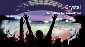  Presentation with soccer fans - PPT theme enhanced with football-or-soccer-fans background and a violet colored foreground