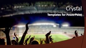  Presentation with soccer fans - Theme with football-or-soccer-fans background and a black colored foreground