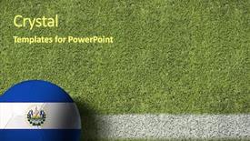  Presentation with soccer field - PPT theme having el salvador ball in a soccer field background and a tawny brown colored foreground