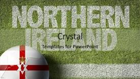  Presentation with soccer field - Colorful presentation theme enhanced with northern ireland ball backdrop and a mint green colored foreground