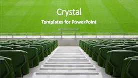  Presentation with plastic - Amazing presentation theme having rows of folded green plastic seats in very big empty stadium backdrop and a shamrock green colored foreground