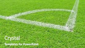  Presentation with soccer field - Presentation design enhanced with soccer field background and a tawny brown colored foreground