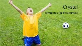  Presentation with goal - Cool new presentation with football player after goal score backdrop and a yellow colored foreground