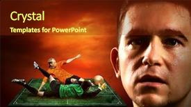  Presentation with fire ball - Slides with football player and fire ball background and a tawny brown colored foreground