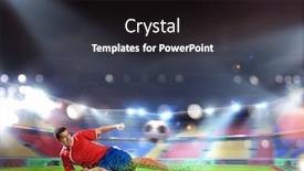  Presentation with football stadium - Cool new presentation with football-player-at-stadium-sliding backdrop and a wine colored foreground