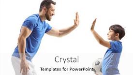  Presentation with football - Presentation featuring football-player-gesturing-high-five background and a white colored foreground