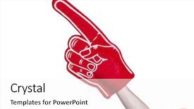  Presentation with american revolution close up - Amazing PPT theme having football player holding supporter foam backdrop and a white colored foreground