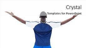  Presentation with football blue - Audience pleasing slides consisting of militia composition is a top backdrop and a dark gray colored foreground.