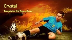  Presentation with football play diagram - Audience pleasing presentation theme consisting of football player in fires flame backdrop and a tawny brown colored foreground