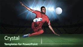  Presentation with football play diagram - Audience pleasing slide deck consisting of football player in red kicking backdrop and a  colored foreground