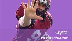  Presentation with american football - Presentation theme featuring football player isolated on colorfull background and a light blue colored foreground