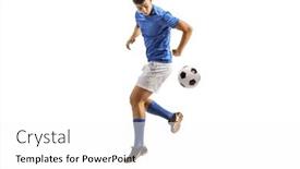  Presentation with football - Presentation theme consisting of football-player-kicking-a-ball and a  colored foreground