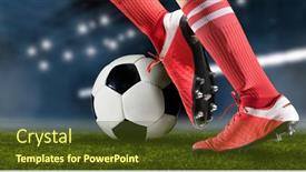  Presentation with football - Slide deck featuring football-player-man-in-action background and a tawny brown colored foreground