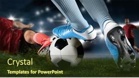  Presentation with football - Slide deck enhanced with football-player-man-in-action background and a tawny brown colored foreground