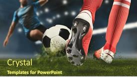  Presentation with football - Audience pleasing slide deck consisting of football-player-man-in-action backdrop and a tawny brown colored foreground