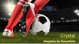  Presentation with football - Theme featuring football-player-man-in-action background and a tawny brown colored foreground