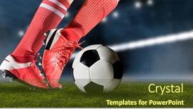  Presentation with sales action plan - Amazing theme having football-player-man-in-action backdrop and a tawny brown colored foreground