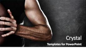  Presentation with american football - Presentation theme with football player man player holding background and a tawny brown colored foreground